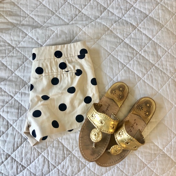 J. Crew Pants - J Crew Navy Polka Dot Chino Shorts